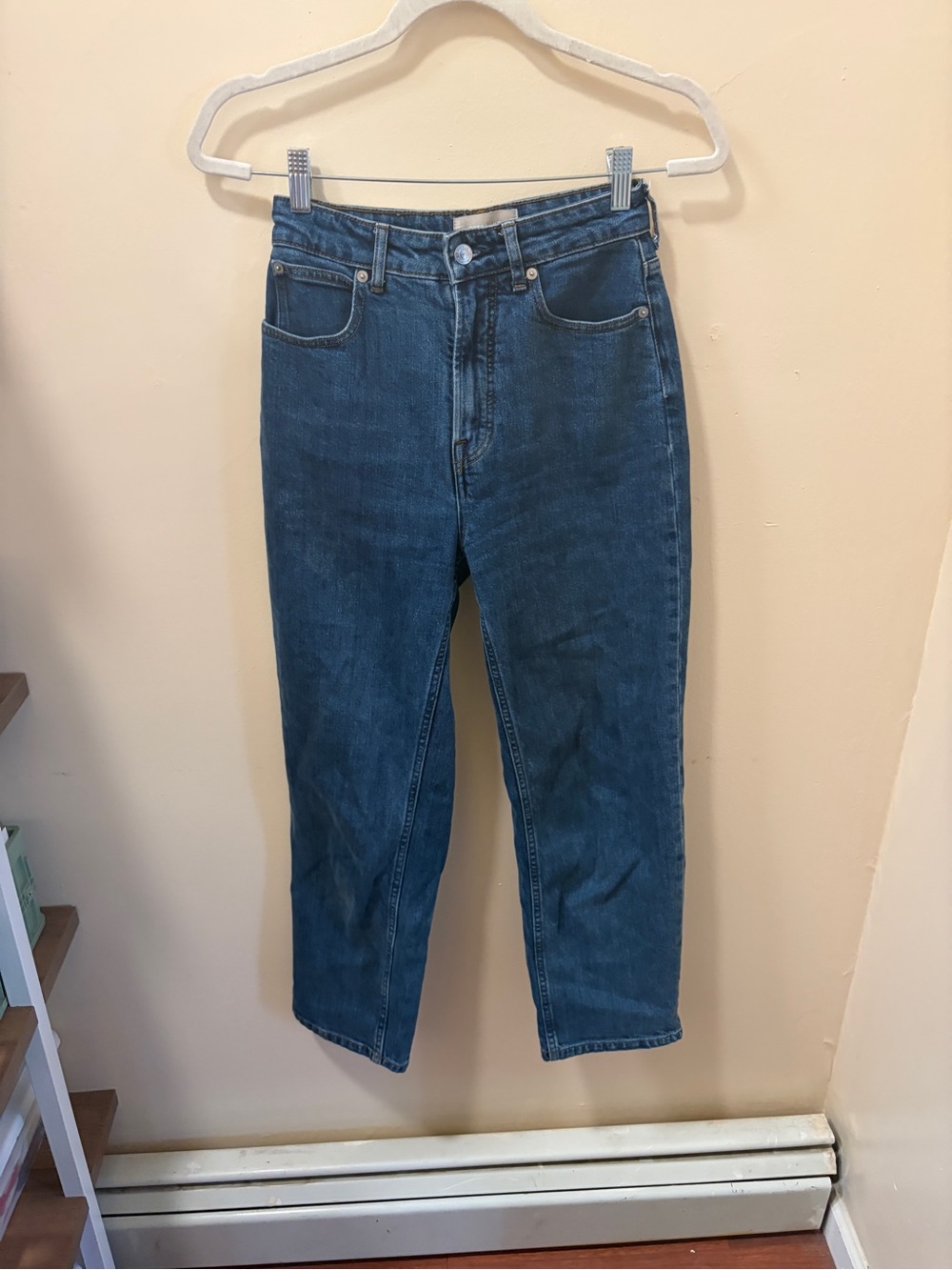 everlane curvy way high blue jeans